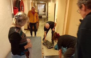 Transfert des ardoises du billard carambole 2m80